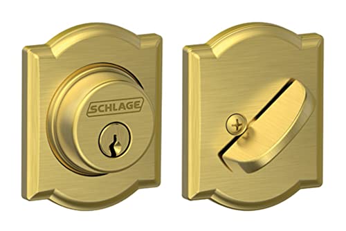 B60N-CAM Single Cylinder Keyed Entry Grade 1 Deadbolt with Decorative Camelot Rose from The B-Series - Schlage B60CAM608