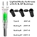 6Pcs Lighted Nocks for Arrows with H, S, GT Bushings for .165 .233 .244 .246 Inside Diameter, Lighted Arrow Nocks for 5.2mm Arrows Shafts with On/Off Switch, Archery Accessories Archery Hunting Green