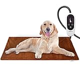 BurgeonNest Pet Heating Pad for Dogs Cats with Timer, 28' x 16', 18' x 16' Upgraded Electric Heated Dog Cat Pad Temperature Adjustable Pet Bed Warmer Blanket Mat Auto Power-Off