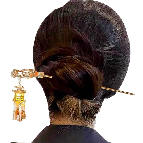 Bacchette per capelli da donna, bacchette vintage cinesi, forcine in stile antico, con lanterne luminose, copricapo da donna