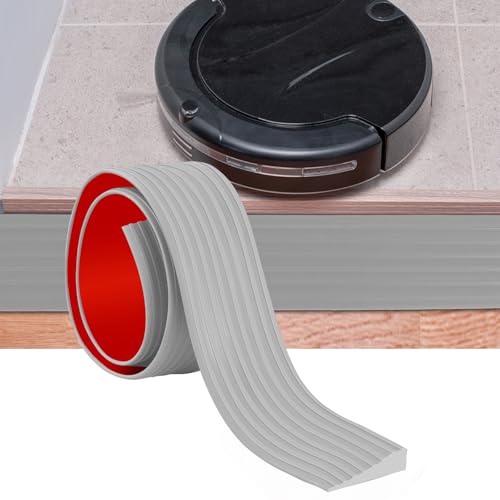 Threshold Ramps Self-Adhesive Rubber Wheelchairs Ramp for Floor Tile threshold Transition Strip Doorway Bathroom Wheelchair Scooter Stairs (1M-Grey, 1.5cm Height)