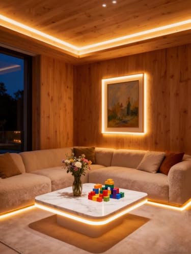 Image of 30 FT Warm White Led Lights Strip Rope Lights for Easter Ramadan Eid Mubarak Decorations Housewarming Party Indoor Decor Cuttable Strip Lights for Baby Room Bedroom Living Room Ceiling Wall