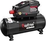 4 Gallon Portable Air Compressor, 0.5HP Motor 0.6SCFM@90 PSI,1.0SCFM@40PSl Max 110PSI Oil Free Air Compressor Tank, Garage Air Compressors for Car Repair, Spray Painting, Woodwork Nailing