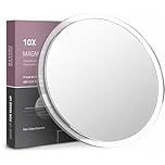 Mavoro 22.5cm Magnifying Mirror with 3 Strong Suction Cups |10X Magnification | Portable Travel Makeup & Cosmetic Mirror (10X)