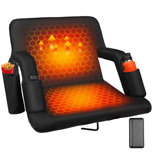 Heated Bleacher Seat with Backrest and Battery