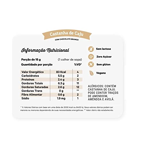 Creme de Castanha de Caju com Chocolate Branco - 450G - Nutríssima, Nutrissima