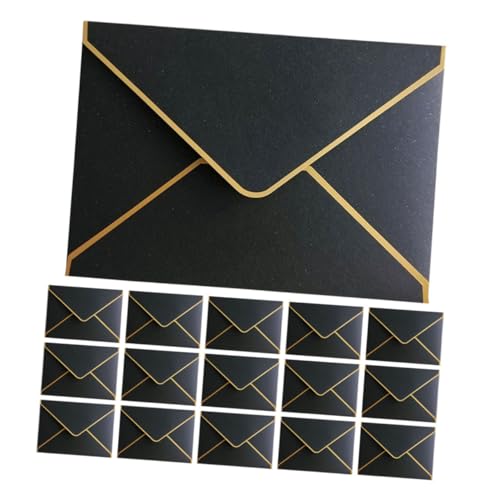 Enveloppes invitation noires haut de gamme NUOBESTY liseré doré 50 unités