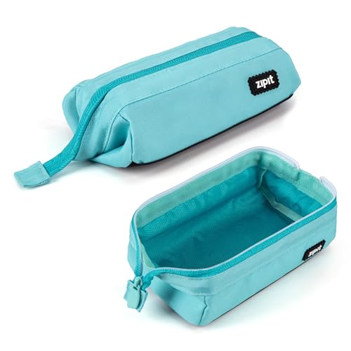 ZIPIT Lenny Federmäppchen, Großes Mäppchen für Schule & Uni, Etui mit breiter Öffnung, Federmappe Hellblaugrün