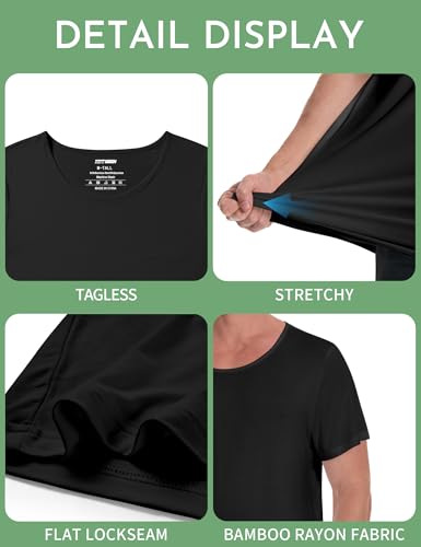 Image of Idtswch Mens Tall Undershirt Crew Neck Soft T-Shirts Lightweight & Breathable(1 Pack & 3 Pack)