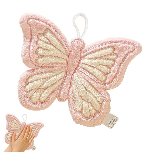 キッチンハンドタオル,蝶柄ハンドタオル キッチン用 - 吸水性キャラクター洗顔タオル,おしぼり 食器拭き