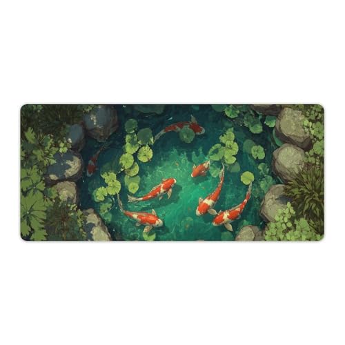 Alfombrilla de ratón para juegos Koi 3XL con base de goma antideslizante de 35.5"