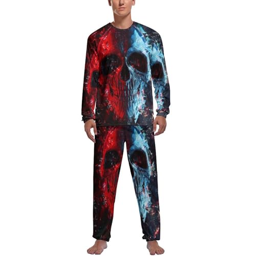 Ensemble de pyjama homme crâne rouge fini les nuits fraîches en vêtement de nuit