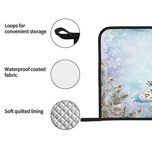 Christmas Elegant Snowman Washable Set Of 2 Pot Holders Decorative Kitchen Gift For Cooking Microwave Bbq Baking #TOP4