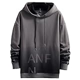 [foveitaa] パーカー メンズ 長袖 グラデーション パーカー おしゃれ プルオーバー 秋冬 ゆったり フード付き おしゃれ スウェット プルオーバー 人気 ストリート トップスGrey-M