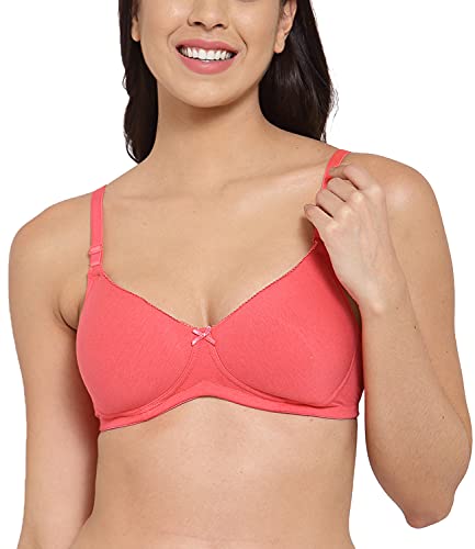 Image of Inner Sense Women's Soft Organic Cotton Bamboo Bra for Women I Comfortable, Padded, Wire Free, Smooth Straps, High Coverage Everyday Tshirt Bra for Women |