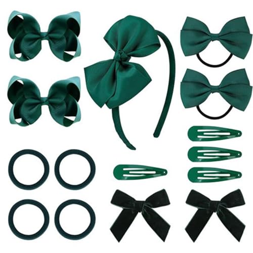 Kit de accesorios para lazos para el pelo de niñas con pinzas rojas y diademas infantiles de moda