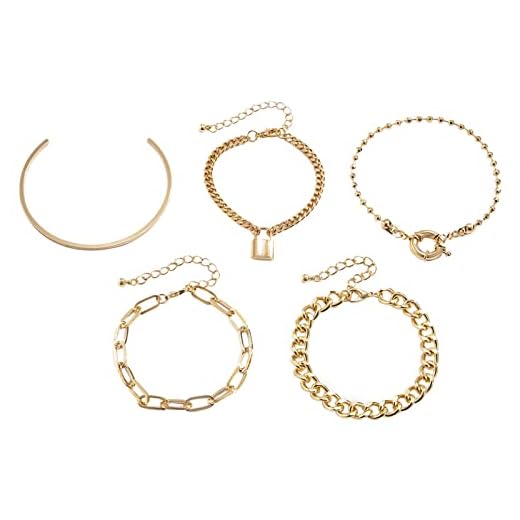 Kayferli Pulsera Para Mujer, Con Hebilla De Cierre, Adornos De Mano, Juego De 4 Piezas, Geométrico, Redondo, Accesorio Para Festivales, Talla Única, Metal