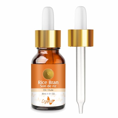 Image of Crysalis Rice Bran (Oryza Sativa L.) Oil |100% Pure & Natural Undiluted Carrier Oil Organic Standard | For Face, Skin, Hair Moisturizer, Soap Making | Aromatherapy Oil | 30ML With Dropper