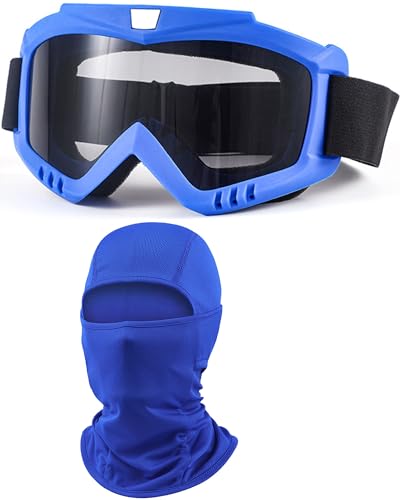 Image of Dirt Bike Goggles with Balaclava Motorcycle ATV Riding Ski Motocross Windproof Dustproof Racing Glasses for Women Men