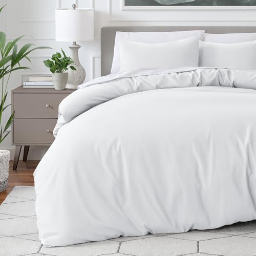 Bare Home Duvet Cover Set Super King Size - Premium 1800 Ultra-Soft Duvet Cover Set - Lightweight - Cooling Duvet Cover - Bed Duvet Cover with 2 Pillowcases (Super King, White)