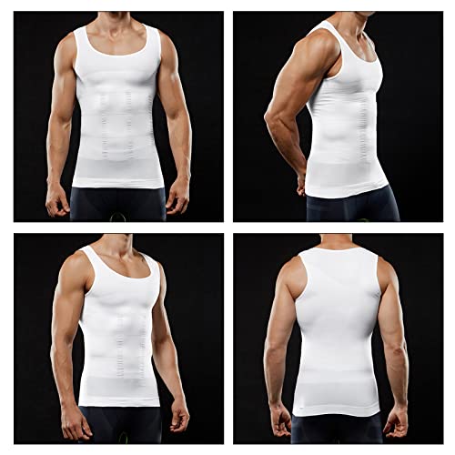 Aptoco 3 Pack Compression Shirt For Men Sleeveless Undershirt Body Shaper Vest Tank Top For Men's Gynecomastia #TOP5