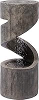 dobar® 96160e Großer Design Gartenbrunnen Venus | Terrassenbrunnen mit LED-Beleuchtung | Wasserfall aus Polyresin | Springbrunnen Outdoor | Dekorativer Zierbrunnen | 31,5 x 31,5 x 79,5 cm