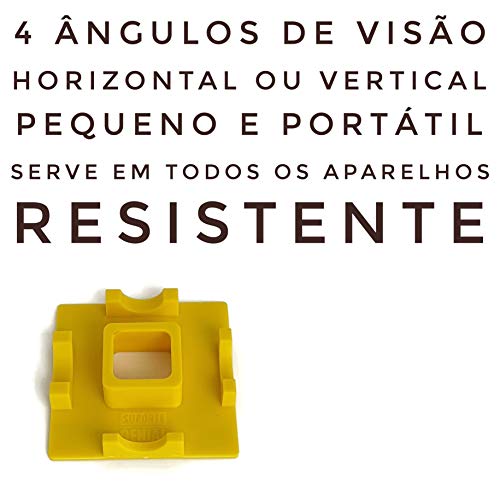 Suporte de Mesa para Celular ou Tablet serve em todos os aparelhos - Modelo Quadrado (Amarela)