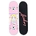 PIANAI Schöne Mädchen Erwachsen Skateboard Jugendliche Kinder Mädchen Mädchen Verzogen Doppel Vierrädrigen Motorroller Profi Skateboard Rosa Skateboard Anfänger Skateboarden,D,31in*8in