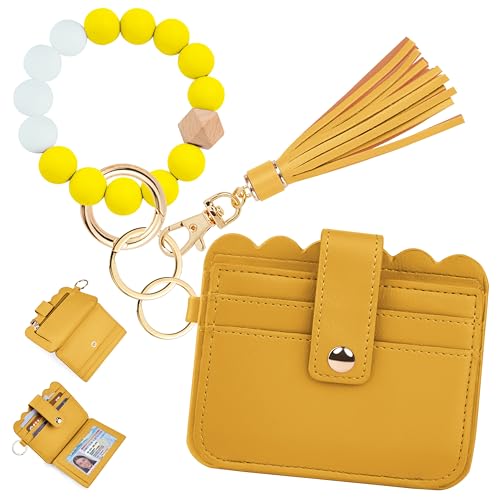 Image of Wristlet Wallet for Women with Keychain - RFID Card Holder Small Wallet Wristlet with Key Ring