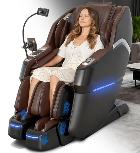 Notired Space Walk & Ankle Stretch 4D Massage Chair Full Body, Unique 2026 Zero Gravity SL-Track Shiatsu Massage Chair Recliner, Electric Calfrest Extension & Foot Rollers, AI Voice Control S002 Black