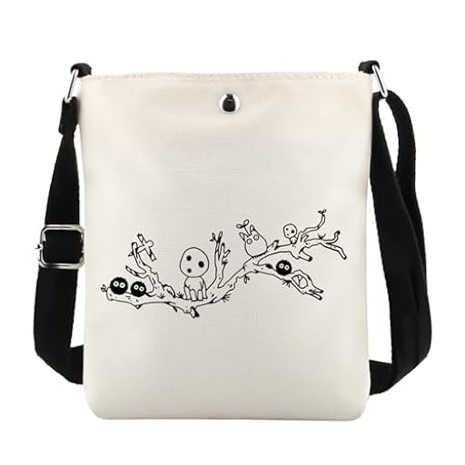 KUIYAI Bolsa cruzada de anime japonés, regalo para amantes del anime, bolsa de hombro con temática de anime para fanáticos (sootXKUK), White, SMALL | Ya disponible en tu tienda friki favorita! En mundofriki.es!
