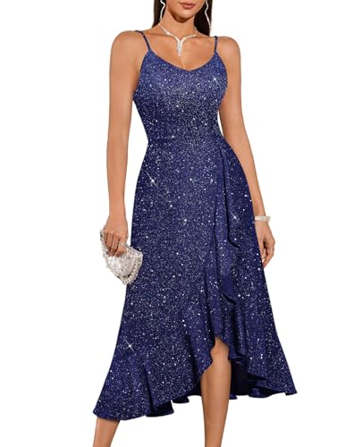 DRESSTELLS Sequin Formal Wedding Guest Dress for Women, Sparkly Cocktail Valentine Prom Party...