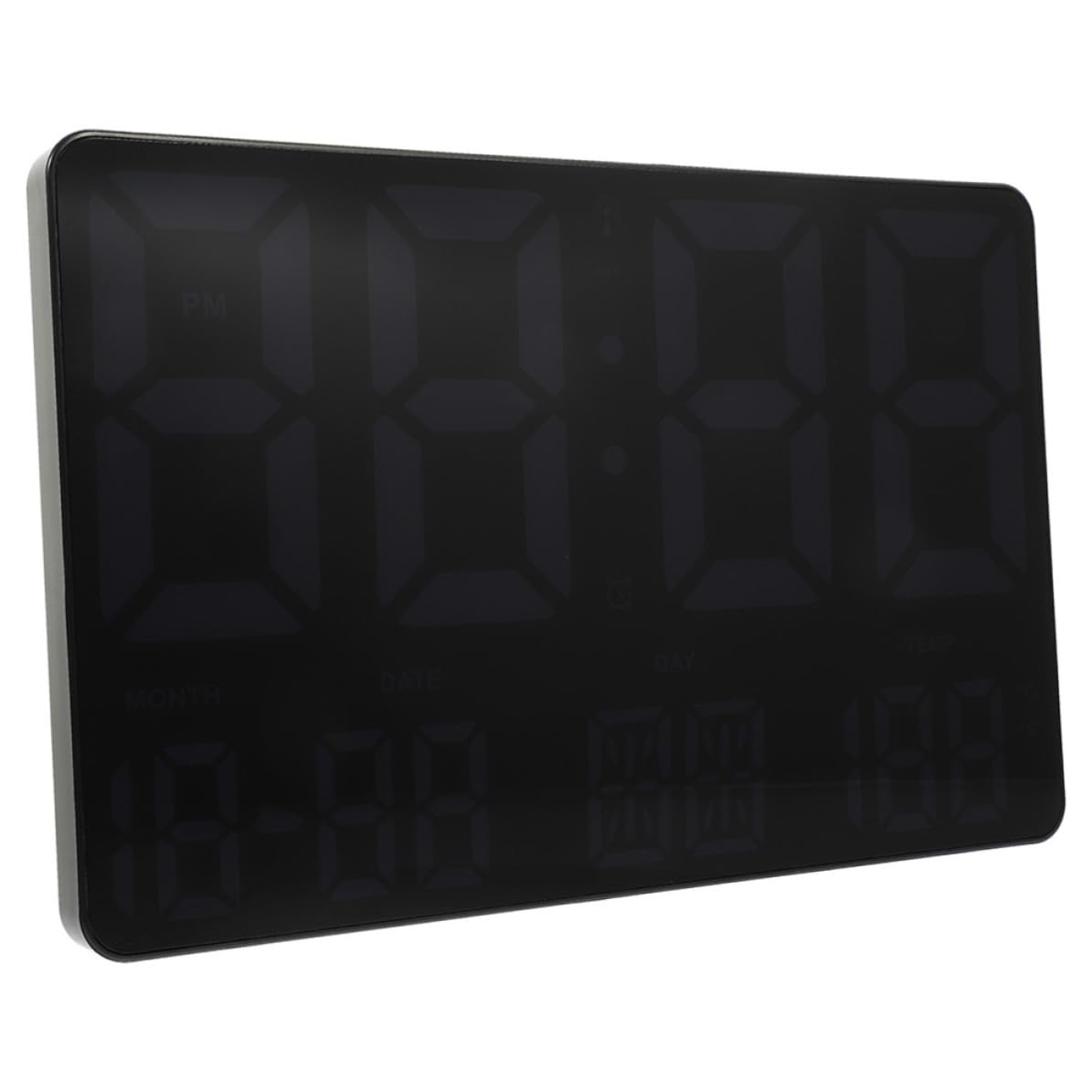 Operitacx Orologio da Parete Digitale LED Grande Display, Rileva Temperatura e Umidità, Design Nero in Plastica per Ufficio e Soggiorno