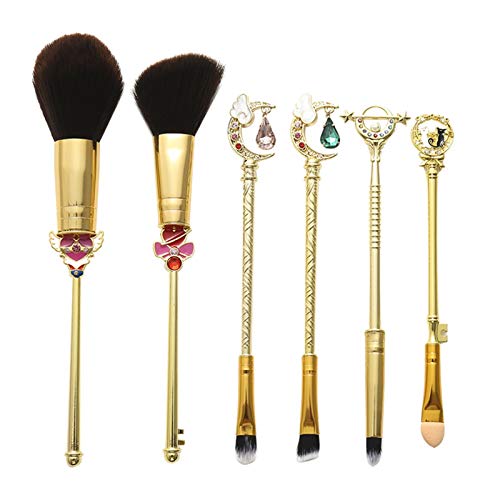Pinceaux de maquillage Sailor Moon à poils roses pour un teint et un eyeliner parfaits