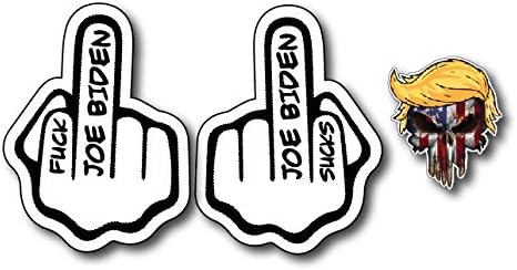F*CK Joe Biden Sucks Pro Trump Let's GO Brandon Middle Finger Sticker Vinyl Decal Sign Peel and Stick Indoor and Outdoor 3M Vinyl