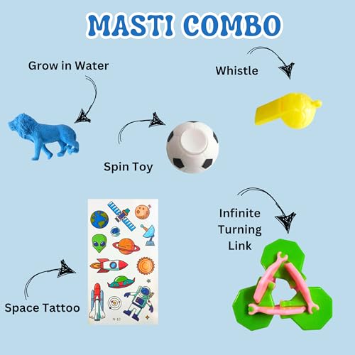 Image of Birthday Popper Masti Combo Pack as Birthday Return Gifts | Set of 10 | Fun and Engaging Gift Set for Kids of all Age Group