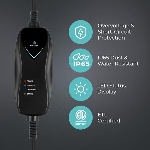 Image of Lectron Level 1 Tesla Charger - 120V, 15 Amp, NEMA 5-15 Plug, 16 ft Extension Cord - Portable Electric Car Charger for Tesla - Compatible with All Tesla Models X /Y /3 /S /Cybertruck