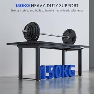 FLEXISPOT Cadre Bureau Assis Debout, Table avec 4 Pieds et Double Moteurs, Table à Manger et Bureau, Télescopique 2 Directions (Capacité de Charge 150 kg)