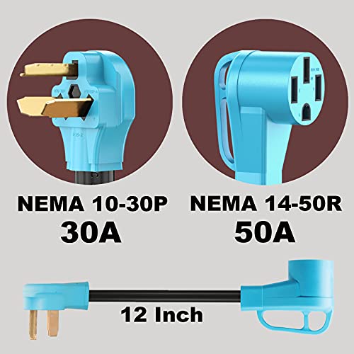 CircleCord NEMA 10-30P to 14-50R EV Charger Adapter Cord Compatible with Tesla Model 3/S/X/Y, 30 Amp Dryer to 50 Amp EV for Level 2 Charging, ETL Listed (Not for RV or Dryer) by CircleCord - Image 4