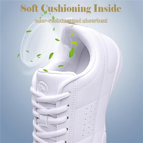 Girl's White Cheerleading Shoes Athletic Training Tennis Shoes Lightweight Competition Cheer Shoes3