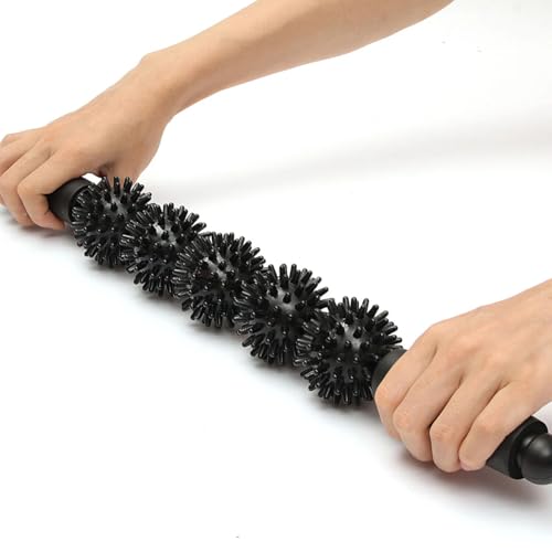 FabSports Muscle Roller Stick - Black. Muscle Relief and Recovery. Massage Stick for Legs, Arms, Back, Neck,Shoulders etc Perfect for Sports/Gym Lovers. Trigger Point Therapy Tool.