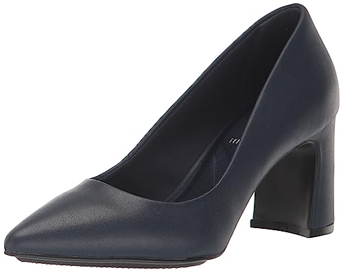 Anne Klein Banques escarpins noirs à talon pour femme en cuir confort élégant