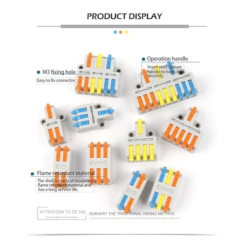 Connecteur de fil rapide 2/3 broches compact universel pour installation électrique domestique
