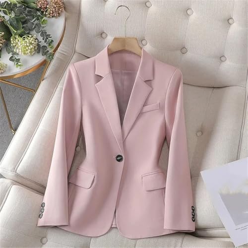 Women Blazer Spring Autumn Business Work Wear Long Sleeve Single Button Solid Formal Jacke4