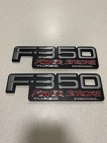 2 Pack New 350 Power Turbo Diesel Emblem Left Right Side 3D Badges Compatible with 350 Nameplate