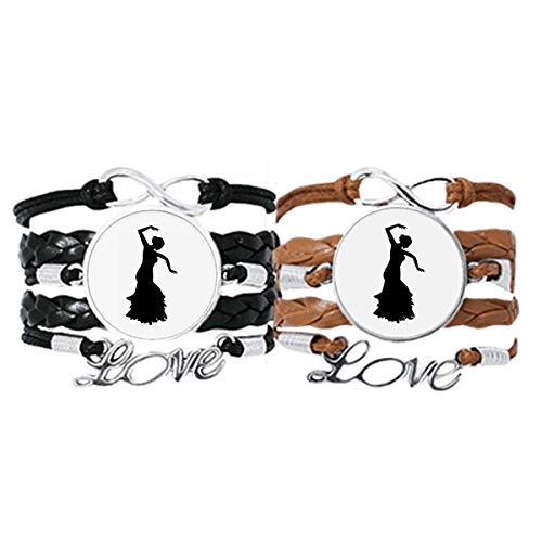 Bracelet danse folklorique amour en cuir : cadeau idéal couple