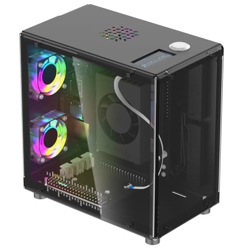 Elecrow Mini PC Case for Jetson Orin Nano: Aluminum Case with 1.3 OLED Display, 3 Cooling Fans, RTC, Full Port Access, Compact All-in-One Enclosure (Pitower Gen 1)