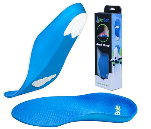 KidSole Arch Cloud blue orthotic insole shown full length — the 26 CM teen footbed that separates it from the kids-only picks in this set