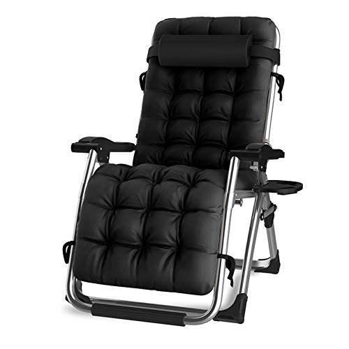 CWYSJ Silla Plegable Reclinable De Cero Gravedad Silla Pausa para El Almuerzo En La Oficina Reclinable Salón Jardín Patio Muebles Camping Silla(Color:Black 2)