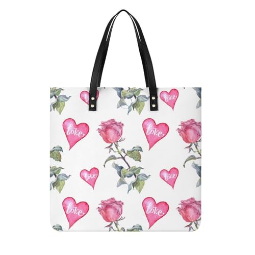 Sac à main shopper fleur rose 39x39cm aux finitions soignées